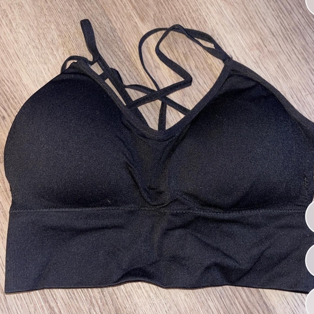 NVGTN Black Strappy Sports Bra